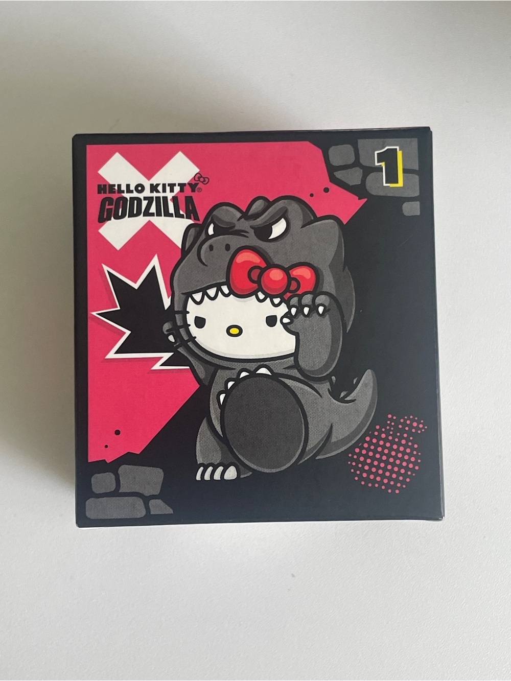 Hello Kitty Godzilla Figure - Black, Pink & Red